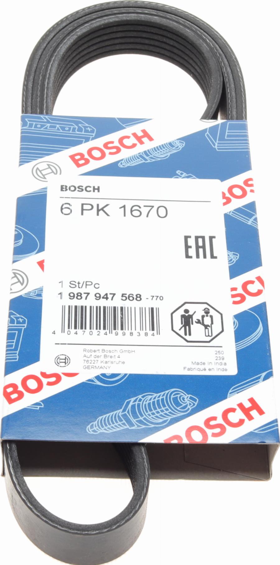 BOSCH 1 987 947 568 - V-Ribbed Belt autospares.lv