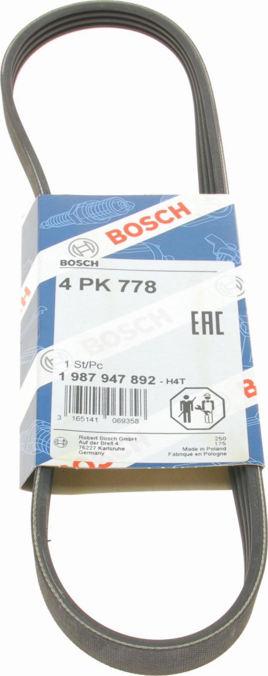 BOSCH 1 987 947 892 - V-Ribbed Belt autospares.lv