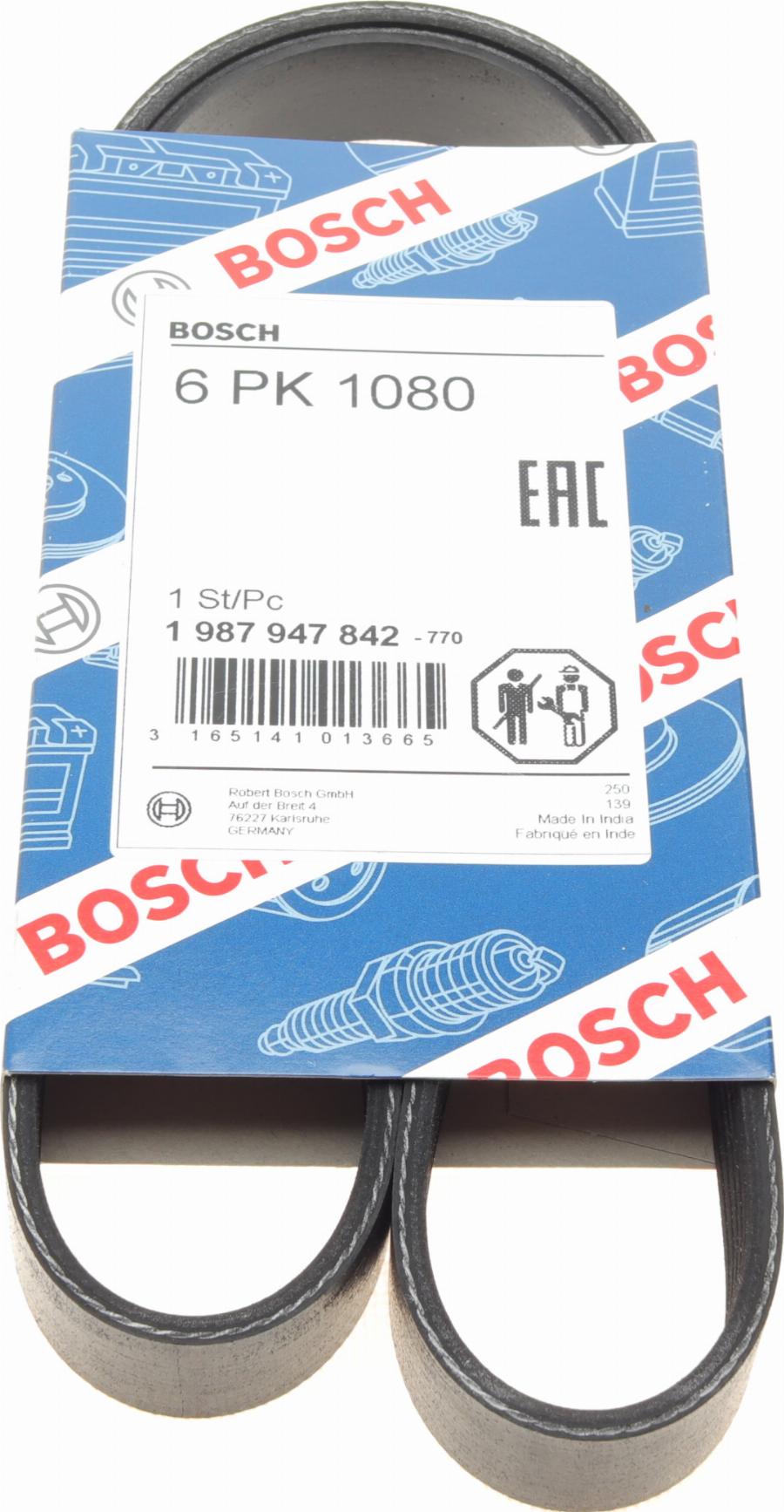 BOSCH 1 987 947 842 - V-Ribbed Belt autospares.lv