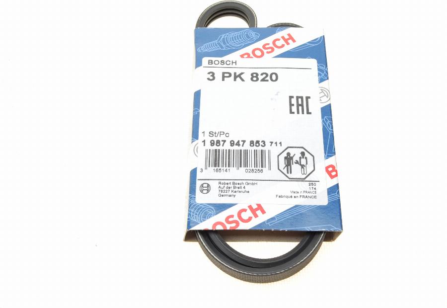 BOSCH 1 987 947 853 - V-Ribbed Belt autospares.lv