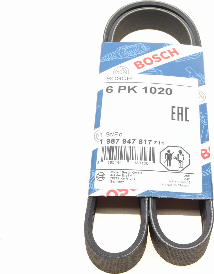 BOSCH 1 987 947 817 - V-Ribbed Belt autospares.lv