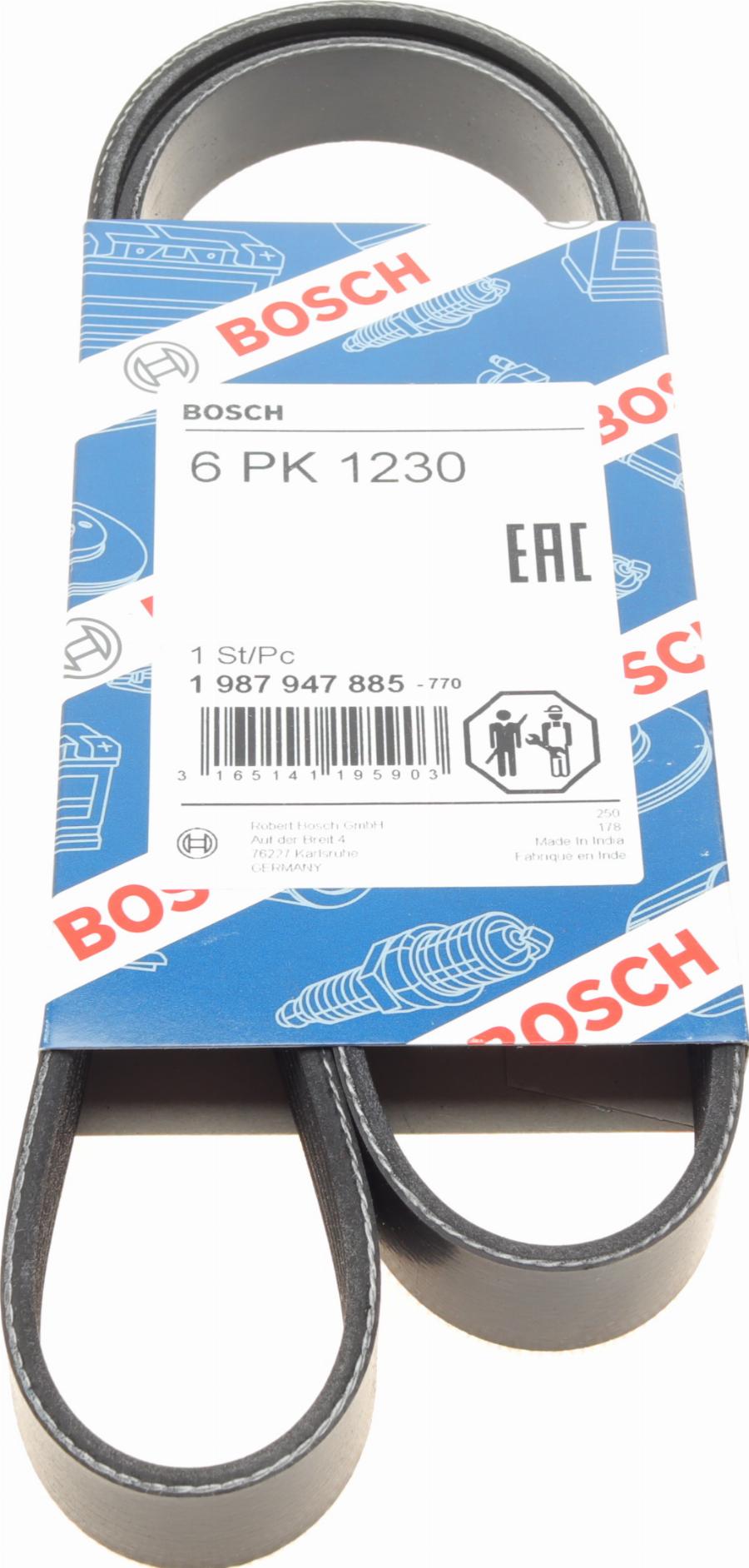 BOSCH 1 987 947 885 - V-Ribbed Belt autospares.lv