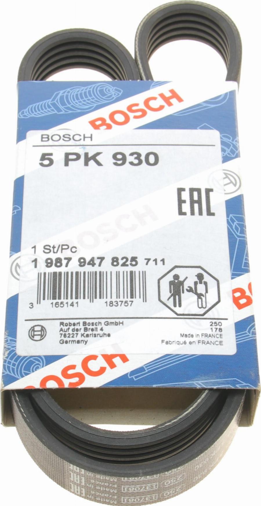 BOSCH 1 987 947 825 - V-Ribbed Belt autospares.lv