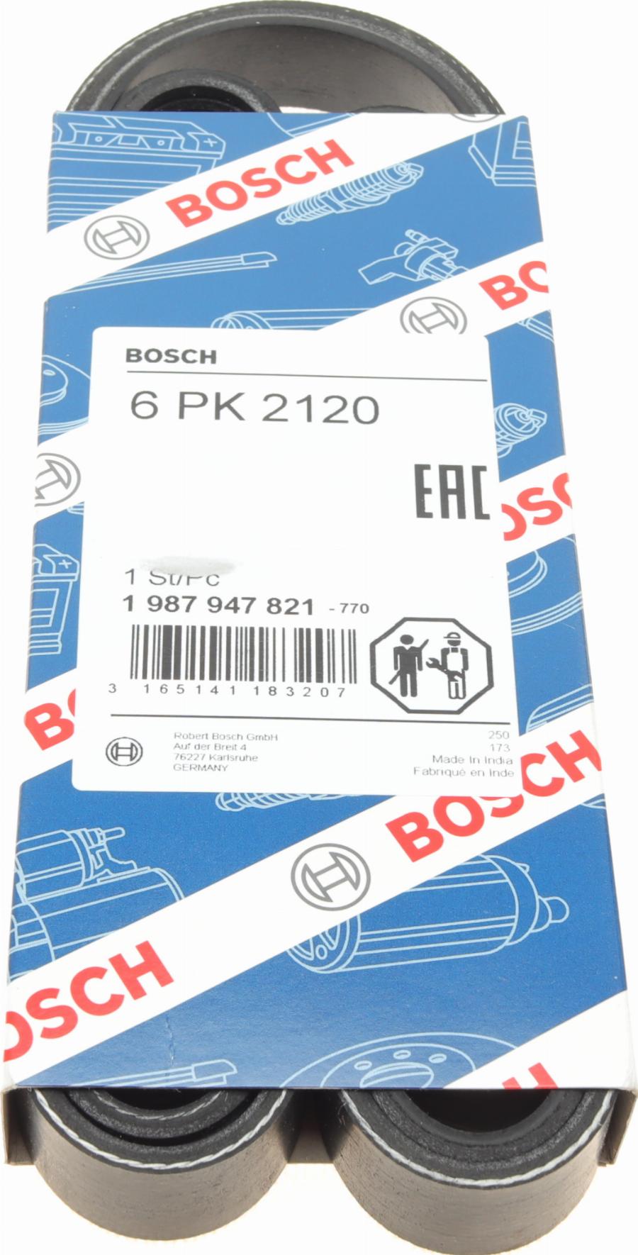 BOSCH 1 987 947 821 - V-Ribbed Belt autospares.lv