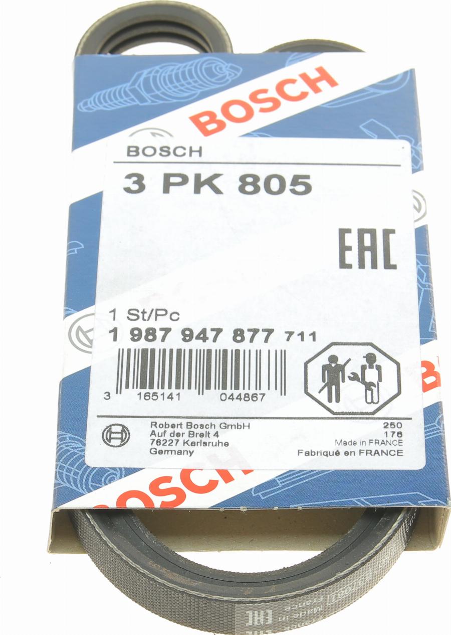 BOSCH 1 987 947 877 - V-Ribbed Belt autospares.lv