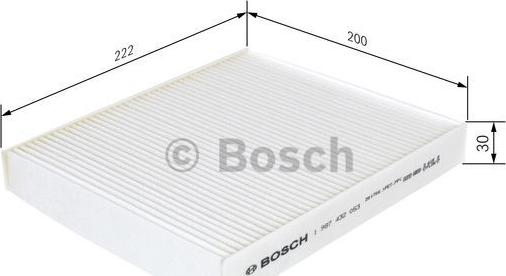 BOSCH 1 987 432 053 - Filter, interior air autospares.lv