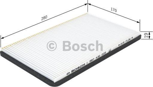 BOSCH 1 987 432 009 - Filter, interior air autospares.lv