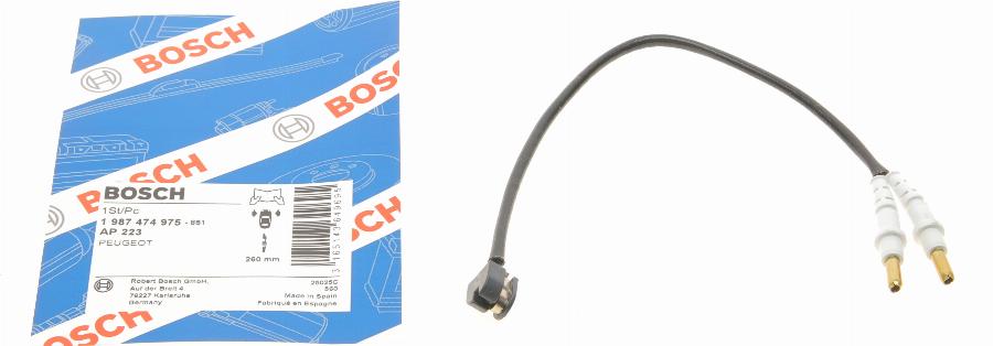 BOSCH 1 987 474 975 - Warning Contact, brake pad wear autospares.lv