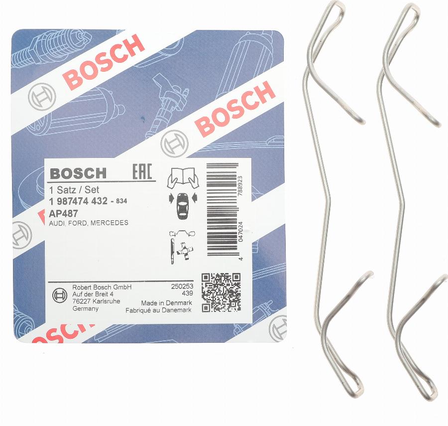 BOSCH 1 987 474 432 - Accessory Kit for disc brake Pads autospares.lv