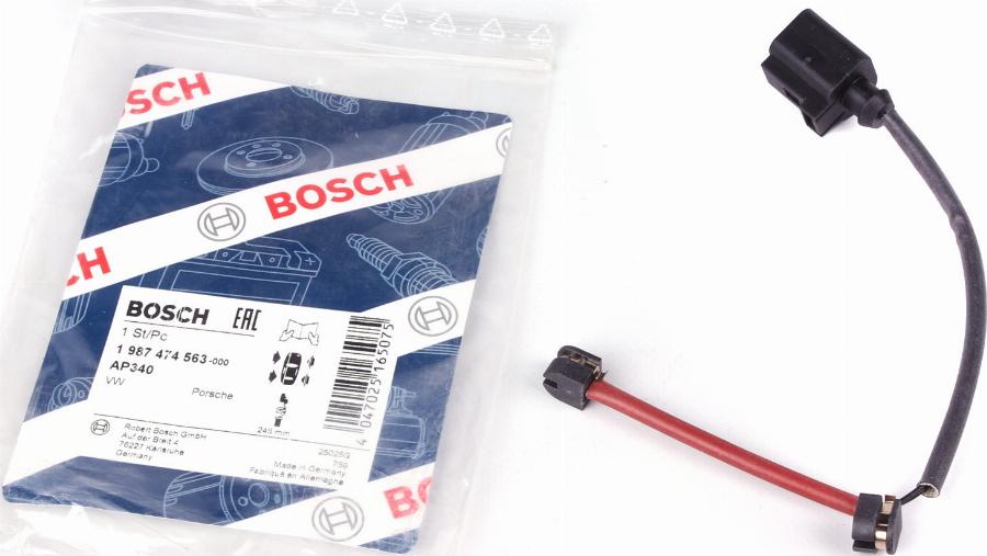 BOSCH 1 987 474 563 - Warning Contact, brake pad wear autospares.lv