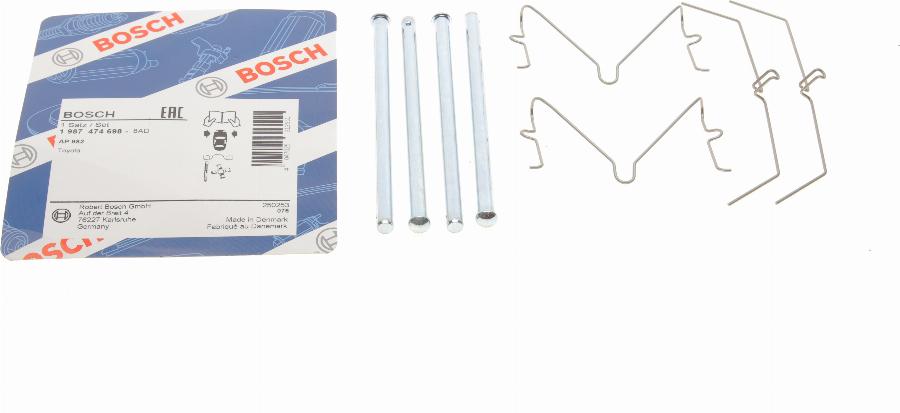 BOSCH 1 987 474 698 - Accessory Kit for disc brake Pads autospares.lv