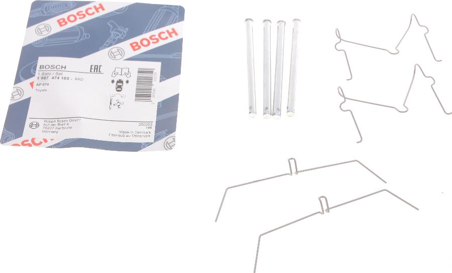 BOSCH 1 987 474 103 - Accessory Kit for disc brake Pads autospares.lv