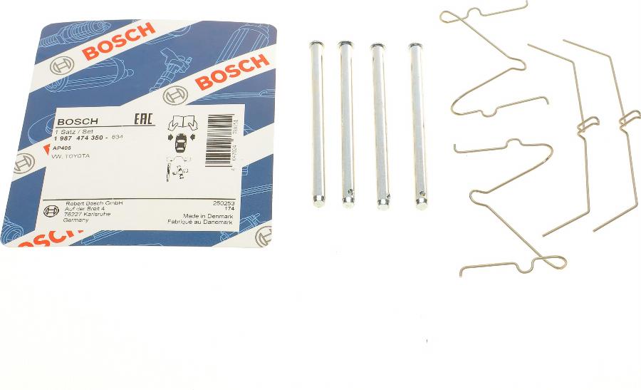 BOSCH 1 987 474 350 - Accessory Kit for disc brake Pads autospares.lv