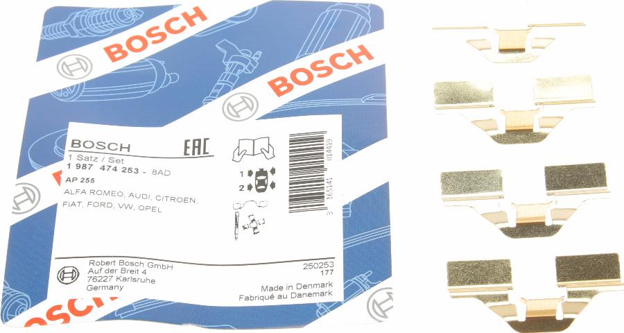 BOSCH 1 987 474 253 - Accessory Kit for disc brake Pads autospares.lv