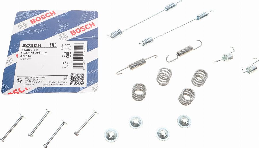 BOSCH 1 987 475 365 - Accessory Kit, brake shoes autospares.lv