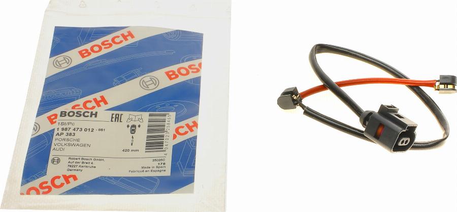 BOSCH 1 987 473 012 - Warning Contact, brake pad wear autospares.lv