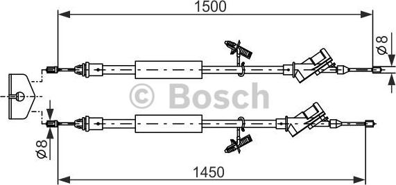 BOSCH 1 987 477 222 - Cable, parking brake autospares.lv