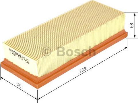 BOSCH 1 457 433 736 - Air Filter, engine autospares.lv