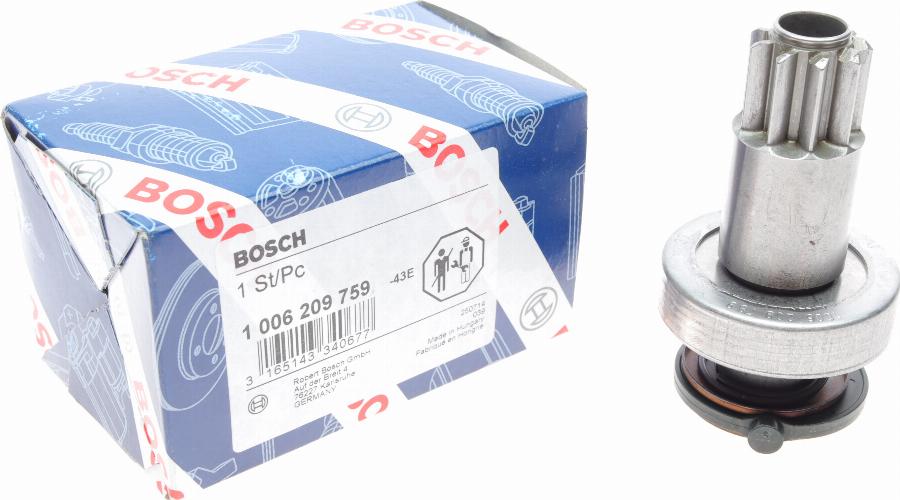 BOSCH 1 006 209 759 - Pinion, bendix, starter autospares.lv