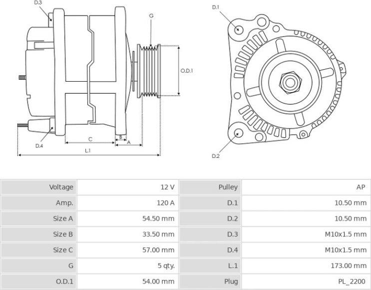 BOSCH 124425057 - Alternator autospares.lv