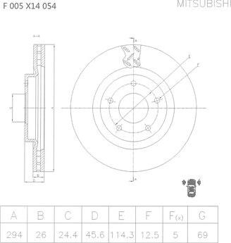 BOSCH F 005 X14 054 - Brake Disc autospares.lv