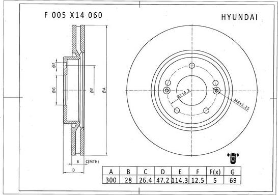 BOSCH F 005 X14 060 - Brake Disc autospares.lv