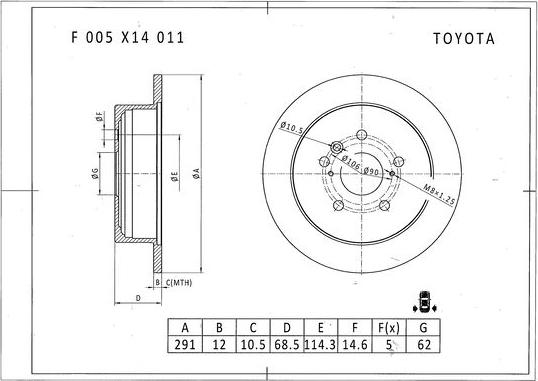 BOSCH F 005 X14 011 - Brake Disc autospares.lv