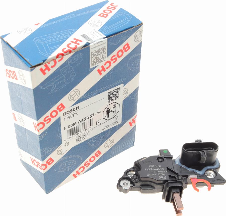 BOSCH F 00M A45 251 - Voltage regulator, alternator autospares.lv