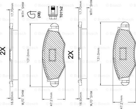 BOSCH F 03A 150 014 - Brake Pad Set, disc brake autospares.lv