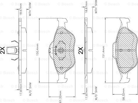 BOSCH F 03A 150 018 - Brake Pad Set, disc brake autospares.lv