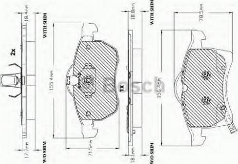 BOSCH F 03A 150 012 - Brake Pad Set, disc brake autospares.lv