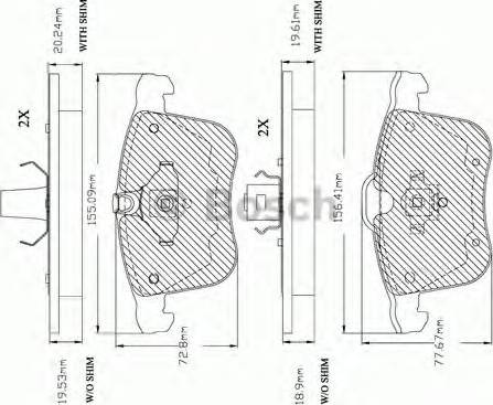 BOSCH F 03A 150 030 - Brake Pad Set, disc brake autospares.lv