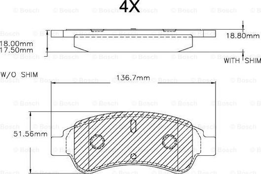 BOSCH F 03A 150 025 - Brake Pad Set, disc brake autospares.lv