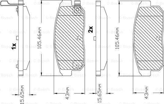 BOSCH F 03B 150 097 - Brake Pad Set, disc brake autospares.lv