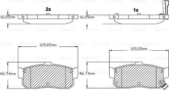 BOSCH F 03B 150 019 - Brake Pad Set, disc brake autospares.lv