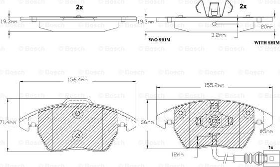 BOSCH F 03B 150 155 - Brake Pad Set, disc brake autospares.lv