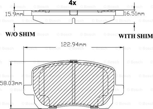 BOSCH F 03B 150 105 - Brake Pad Set, disc brake autospares.lv