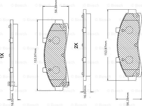 BOSCH F 03B 150 255 - Brake Pad Set, disc brake autospares.lv