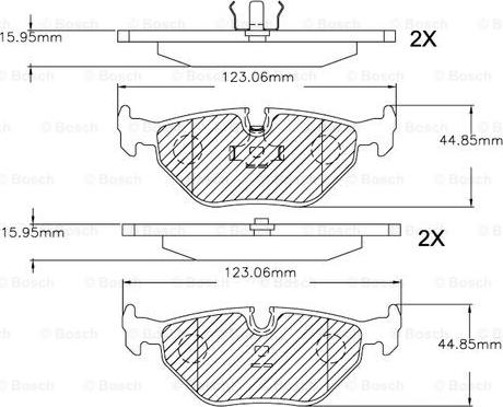 BOSCH F 03B 150 266 - Brake Pad Set, disc brake autospares.lv