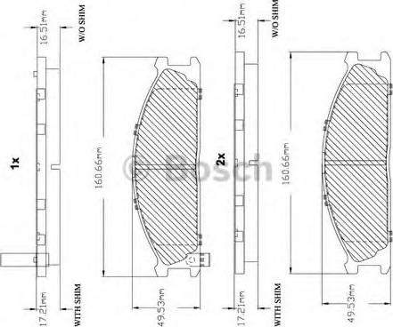 BOSCH F 03B 150 216 - Brake Pad Set, disc brake autospares.lv