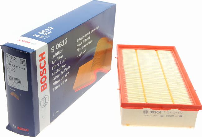 BOSCH F 026 400 612 - Air Filter, engine autospares.lv