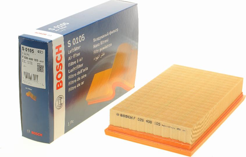 BOSCH F 026 400 105 - Air Filter, engine autospares.lv