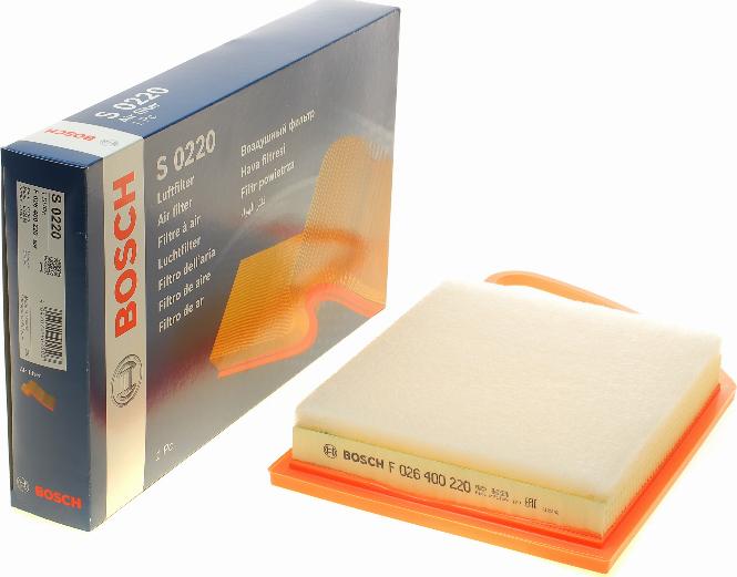 BOSCH F 026 400 220 - Air Filter, engine autospares.lv