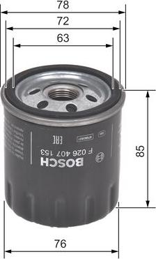 BOSCH F 026 407 153 - Oil Filter autospares.lv