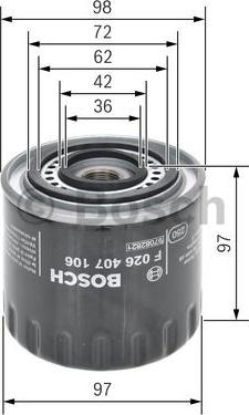 BOSCH F 026 407 106 - Oil Filter autospares.lv