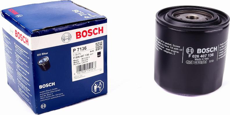 BOSCH F 026 407 136 - Oil Filter autospares.lv