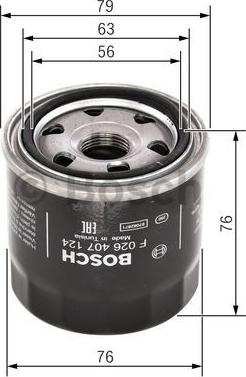 BOSCH F 026 407 124 - Oil Filter autospares.lv