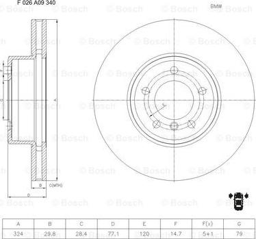 BOSCH F 026 A09 340 - Brake Disc autospares.lv