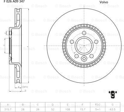 BOSCH F 026 A09 347 - Brake Disc autospares.lv