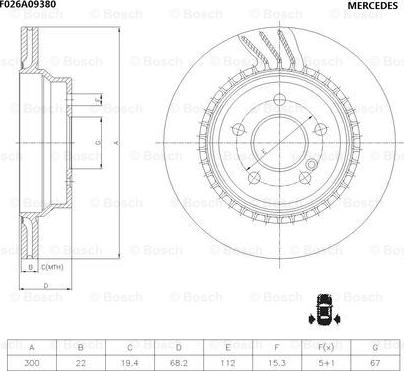 BOSCH F 026 A09 380 - Brake Disc autospares.lv